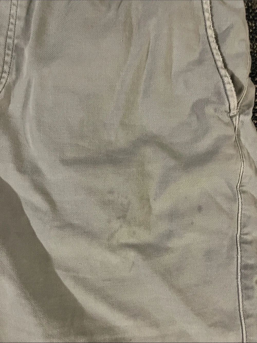 Faherty Light Gray Elastic Waist Hybrid Shorts. Has Small Stain.